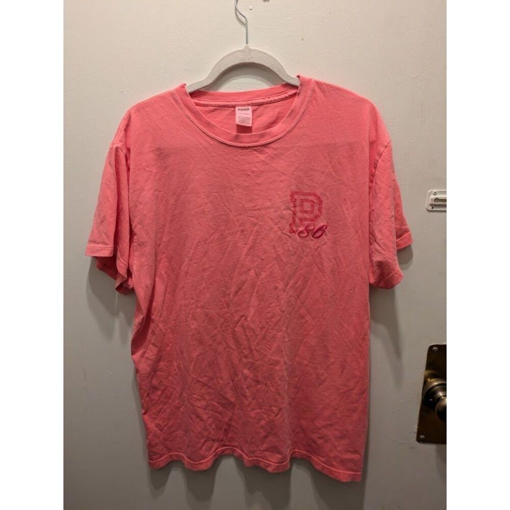 Victoria's Secret PINK Logo 86 Graphic T-Shirt Pink Women's Size Large